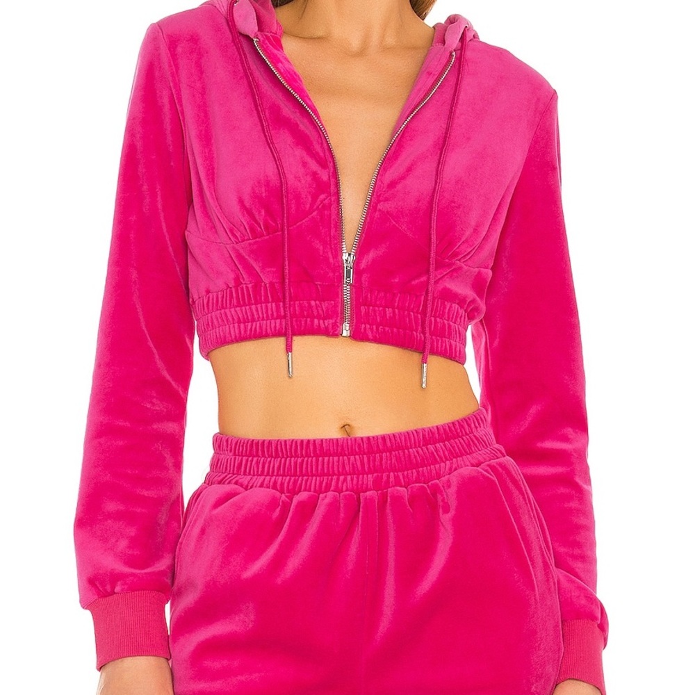 NWT superdown paris velour jacket hot pink barbie